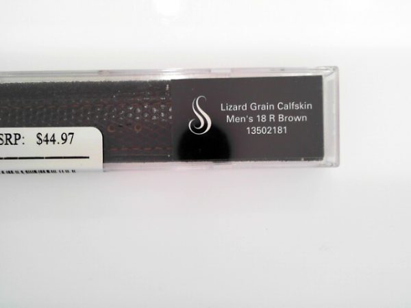 Lizard Grain Calfskin Men's 18R Brown