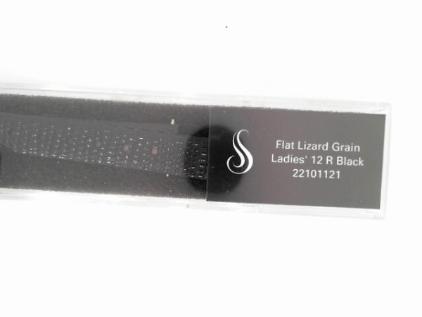 12 mm Regular Black Leather Flat Lizard Grain Watch Band