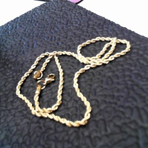 20" IPG GOLD PLATED  STAINLESS STEEL 2.5 MM ROPE CHAIN