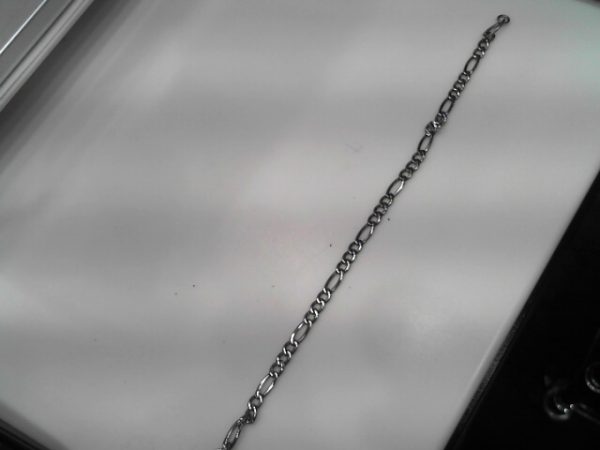 White Stainless Steel Metal Bracelet(Steel) Length 8