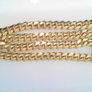 GOLD PLATED STERLING SILVER CUBAN CHAIN 18" 8MM