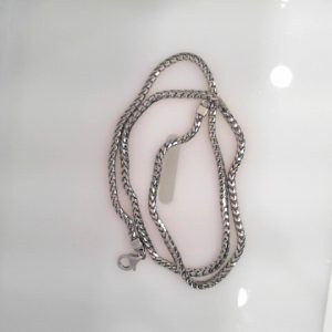 RHODIUM PLATED STERLING SILVER FRANCO CHAIN 3 MM 22"