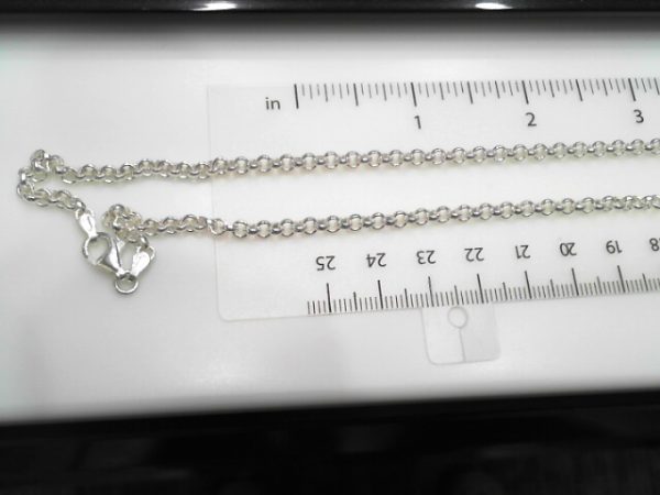 White Sterling Silver Rolo Chain Length 30 WEIGHT: 20.8