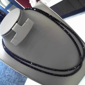 SPINEL NECKLACE BLACK RHODIUM PLATED IN SILVER