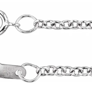 Rhodium-Plated Sterling Silver 1.5 mm Solid Cable 18" ChainSpecificationsWeight:	                1.37 DWT (2.13 grams)Clasp Type:	Spring RingMaterial:	                Sterling SilverSolid/Hollow:	SolidApprox. Length:	18 InApprox. Width:	1.