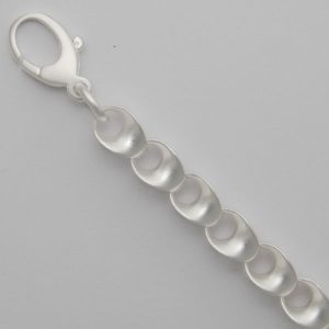 Sterling Silver Cast Link 7.2mm, Satin - 16"