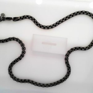 GUN METAL 6 MM RD BOX CHAIN TOTAL WEIGHT = 65.5 GRAMS