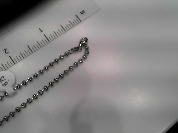 White Ss Moon Cut Chain Length 16