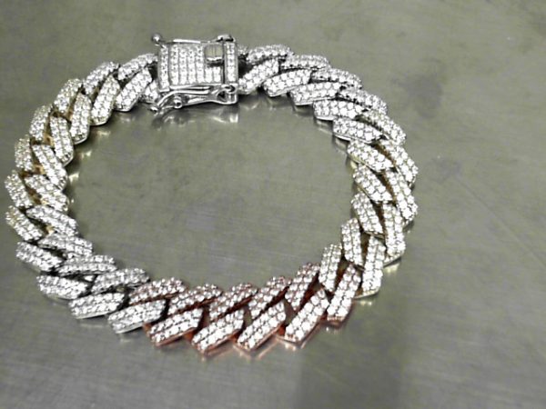 TRI COLOUR MANACO BRACELET
35  GMS
7"
11  MM