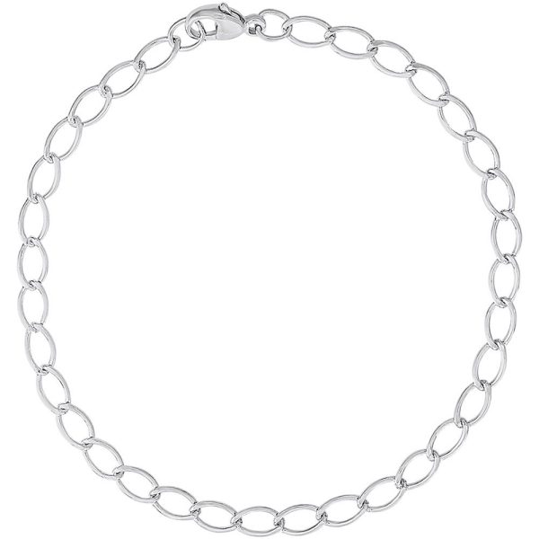 SS CLASSIC GATED OVAL LINK CIRCLE BRACELET - 7 inch