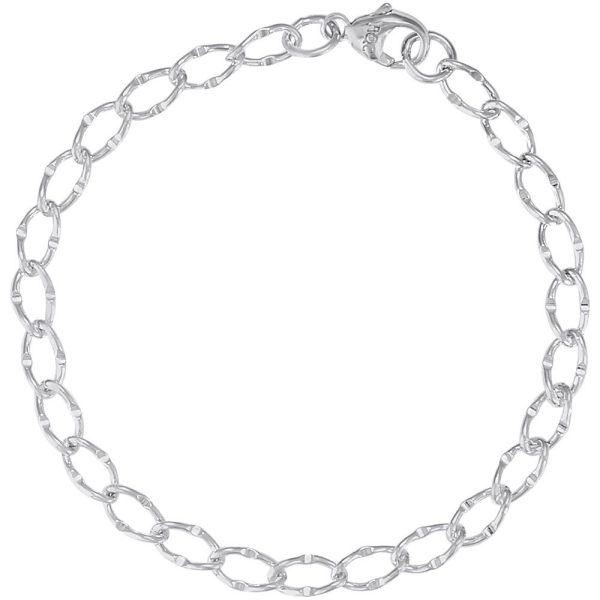 SS CLASSIC GATED PED SINGLE LINK CIRCLE BRACELET - 7 inch