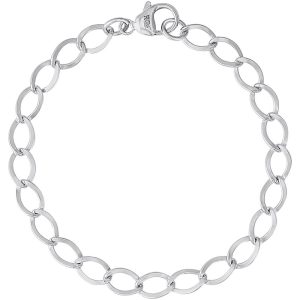 SS CLASSIC DAPPED  CURB  LINK CIRCLE BRACELET - 7 inch