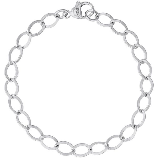 SS CLASSIC DAPPED  CURB  LINK CIRCLE BRACELET - 7 inch