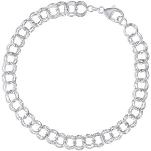 SS CLASSIC  DOUBLE LINK  CURB CIRCLE BRACELET - 7 inch