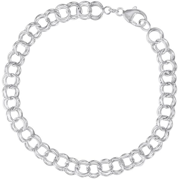 SS CLASSIC  DOUBLE LINK  CURB CIRCLE BRACELET - 7 inch