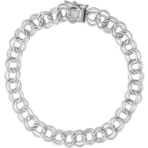 SS CLASSIC  DOUBLE LINK  CURB CIRCLE BRACELET - 7 inch