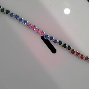 CZ TENNIS MULTI COLOUR BRACELE18.1 GMS