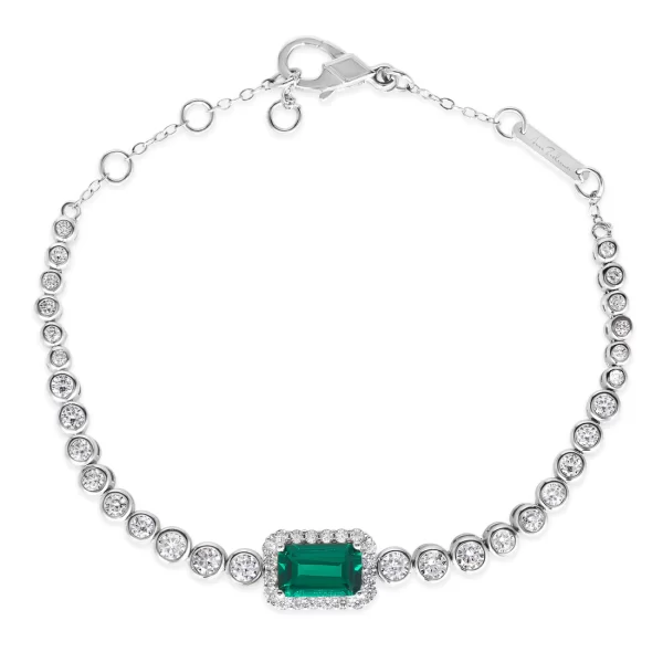 Our Signature Anna Zuckerman Gem bracelet is perfect for everyday wear. Main Stone Type: Choice of Ruby, Emerald or Blue SapphireGem Origin: Lab CreatedAccent Stone Type: Diamond CrystallineMain Stone Size: 1.25 CaratTotal Carat Weight: 3tcwMe
