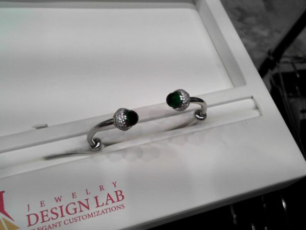 SS WHITE CZ WITH BIRTH SRONE BANGLE