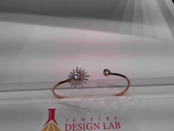 ROSE GOLD PLATED SILVER CZ BANGLE