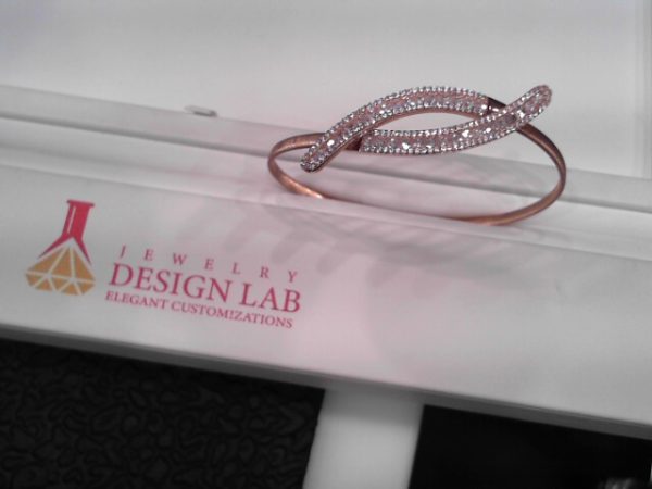 ROSE GOLD PLATED SS CZ BANGLE