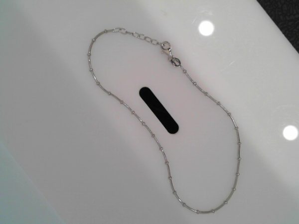 Lady's White Ss Silver Anklet Length 10 3.2 GMS