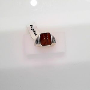 SLIVER RED TIGER EYE RING