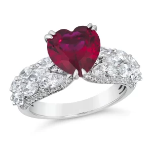 RUBY HEART RING SIZE 9