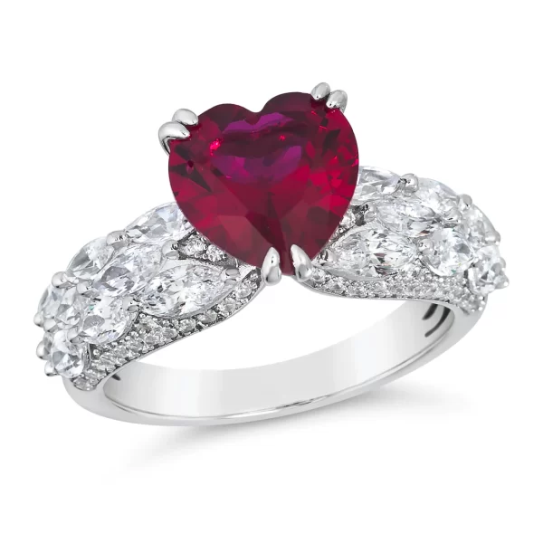 RUBY HEART RING SIZE 9
