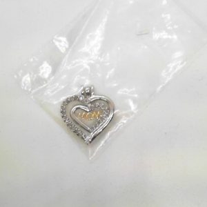 Lady's White Sterling Silver Diamond Charm 0.75tw Round Diamonds