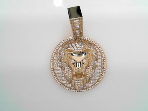 GOLD PLATED STERLING SILVER PENDANT- LION 43.5g