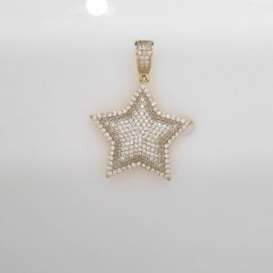 GOLD PLATED STERLING SILVER PENDANT- SHINING STAR 8.7g