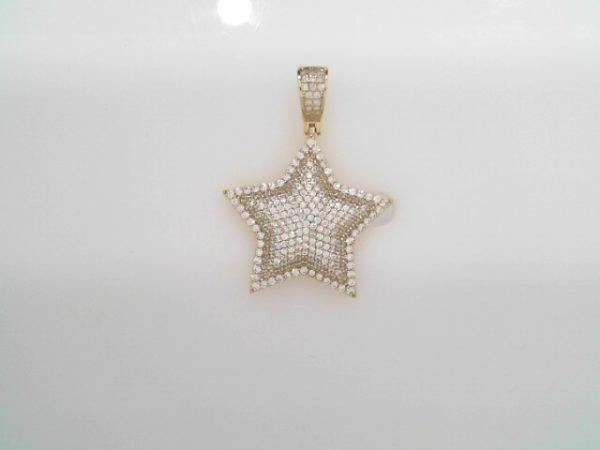 GOLD PLATED STERLING SILVER PENDANT- SHINING STAR 8.7g