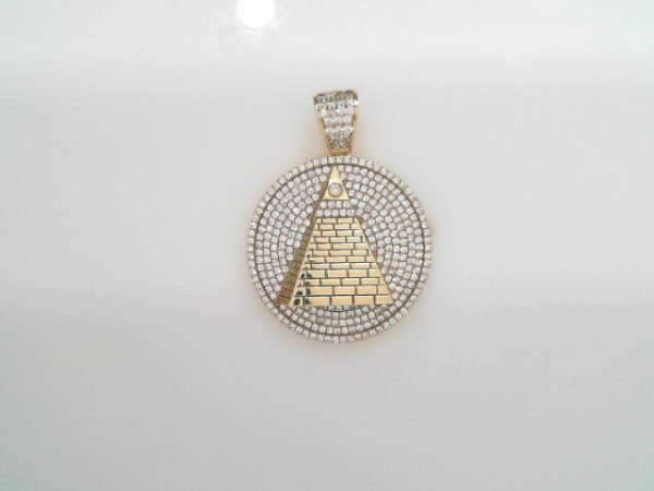GOLD PLATED STERLING SILVER PENDANT- PYRAMID 13.3g