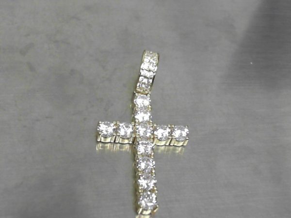 CZ CROSS CHARMS  GOLD PLATED  4.9 GMS