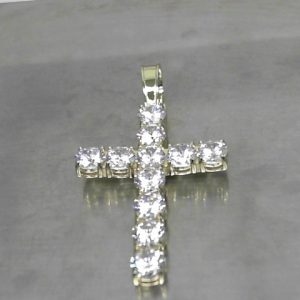 CZ CROSS CHARMS GOLD PLATED  7.9  GMS