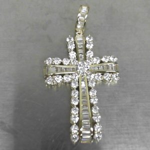 CZ CHARMS GOLD PLATED CROSS  9.3 GMS