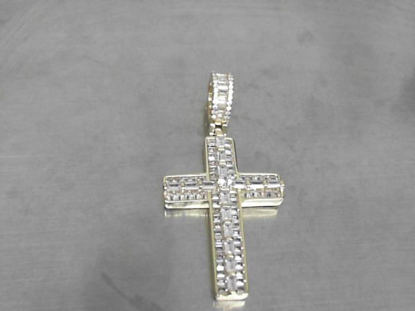 CZ CHARMS GOLD PLATED CROSS  8.9   GMS