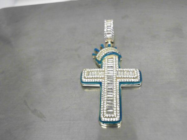 CZ CHARMS  CROSS GOLD PLATED  12.2   GMS
