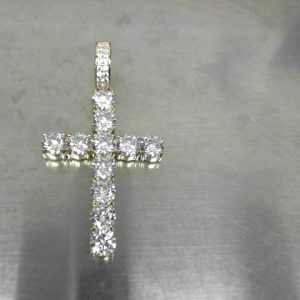 CZ CROSS CHARMS GOLD PLATED  12.3  GMS