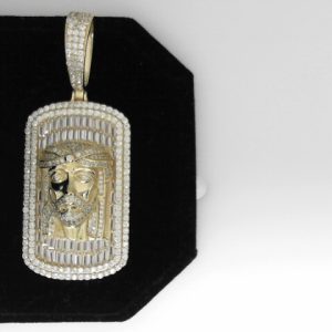 STERLING SILVER GOLD PLATED CZ TAG CHARMAS  23.1  GMS