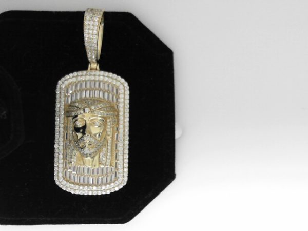 STERLING SILVER GOLD PLATED CZ TAG CHARMAS  23.1  GMS