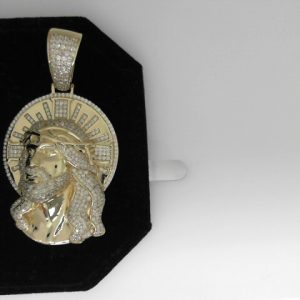 STERLING SILVER GOLD PLATED JESUS   23.2 GMS