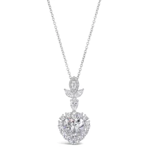 Available in Sapphire Blue, Ruby Red, Diamond White, Argyle Pink, and AquamarineDiamond Crystalline Heart Cut 3ct StoneWhite Diamond Crystalline Multi Cut Stone6tcwSterling 925Platinum Finish
