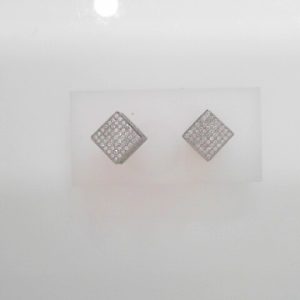 RHODIUM PLATED STERLING SILVER EARRINGS