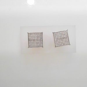 RHODIUM PLATED STERLING SILVER EARRINGS
