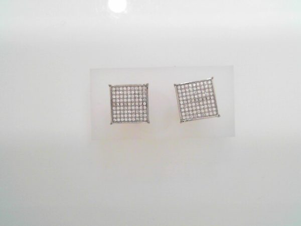 RHODIUM PLATED STERLING SILVER EARRINGS
