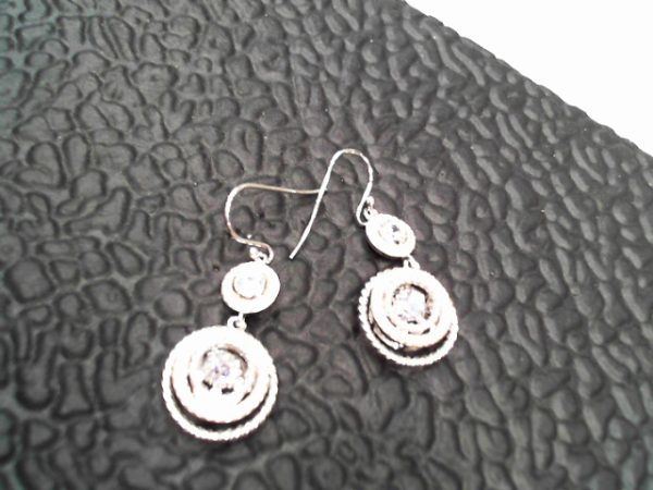 Lady's White Sterling Silver Earrings