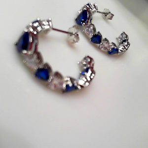 BLUE ZIRCON HALF HOOPS