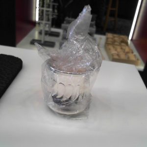 silver glass & spoon45.2  gms